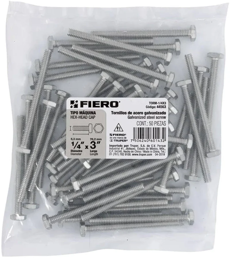 Bolsa con 50 tornillos 1/4
